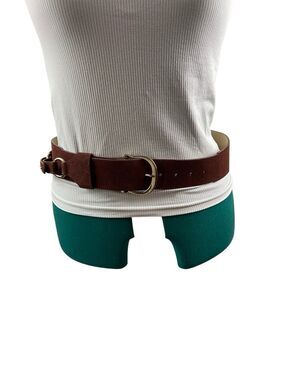 Loft brown suede belt with silver buckle- size m